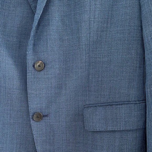 Hugo Boss Men’s US 40 regular fit suit jacket in checked Stretch Fabric Blue - Picture 8 of 12